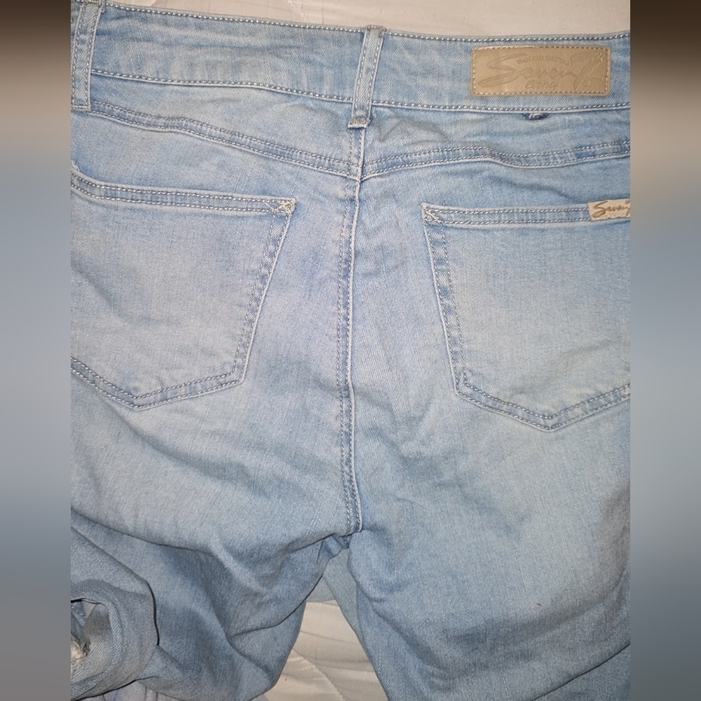 Seven7 Light Blue Distressed Women Jeans Size 6 Skinny - Picture 7 of 8